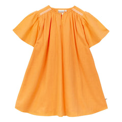 Arsène et Les Pipelettes - Organic cotton voile ruffled dress | Orange