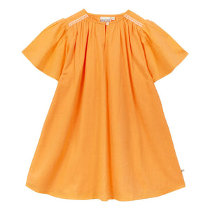 Arsène et Les Pipelettes - Organic cotton voile ruffled dress | Orange