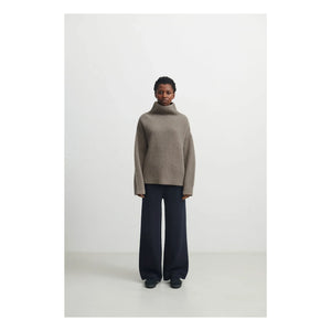 FUB - Ribbed Knit Sweater with Wool Blend - Women's Collection | Beige