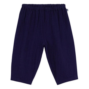 Petit Bateau - Organic Cotton Gauze Pants | Midnight blue