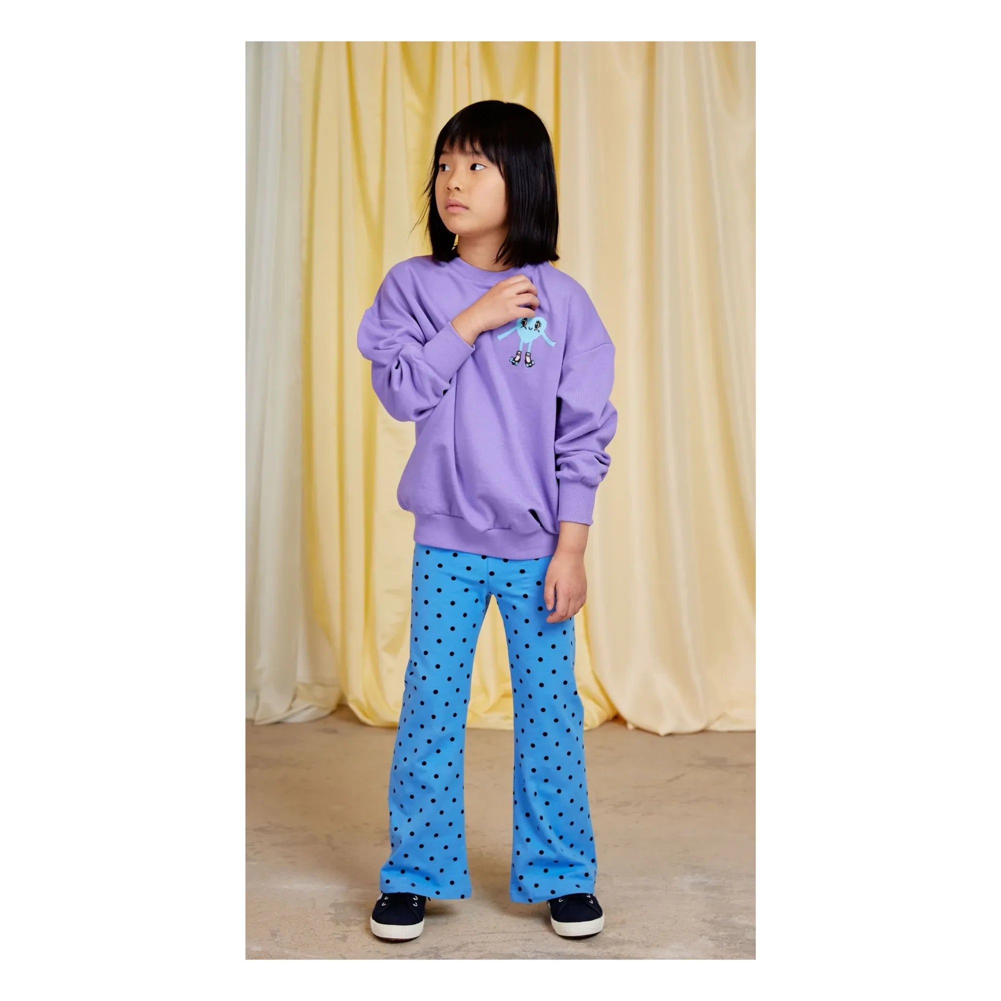 Mini Rodini - Organic Cotton Flare Pants | Azure Blue