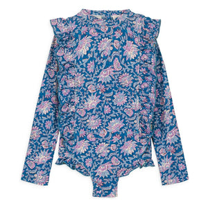 Louise Misha - Aurélie Recycled Linen Swimsuit | Blue