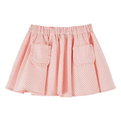 Emile et Ida - Organic Cotton Checkered Skirt | Pink