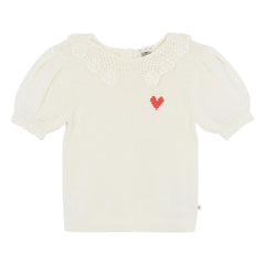 Bonton - Niko Short-Sleeve Claudine Collar Sweater | Ecru