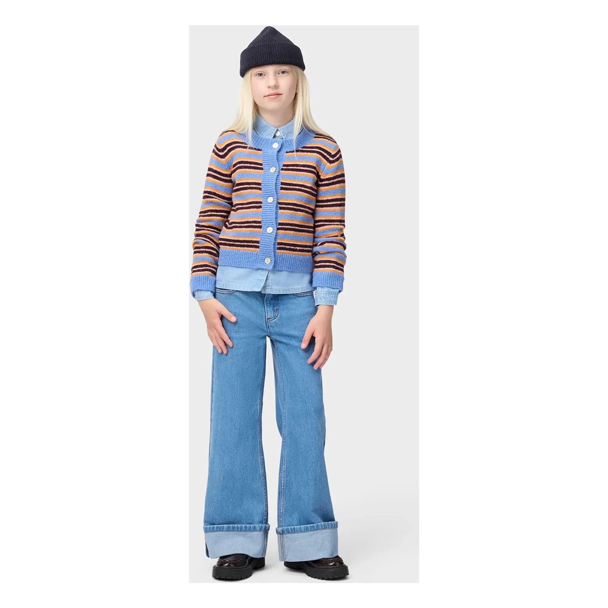 Molo - Striped Geraldine cardigan | Light Blue