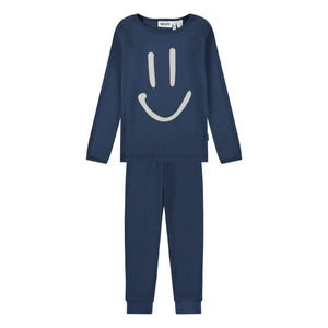 Molo - Lue Smiley organik pamuklu pijama | Lacivert