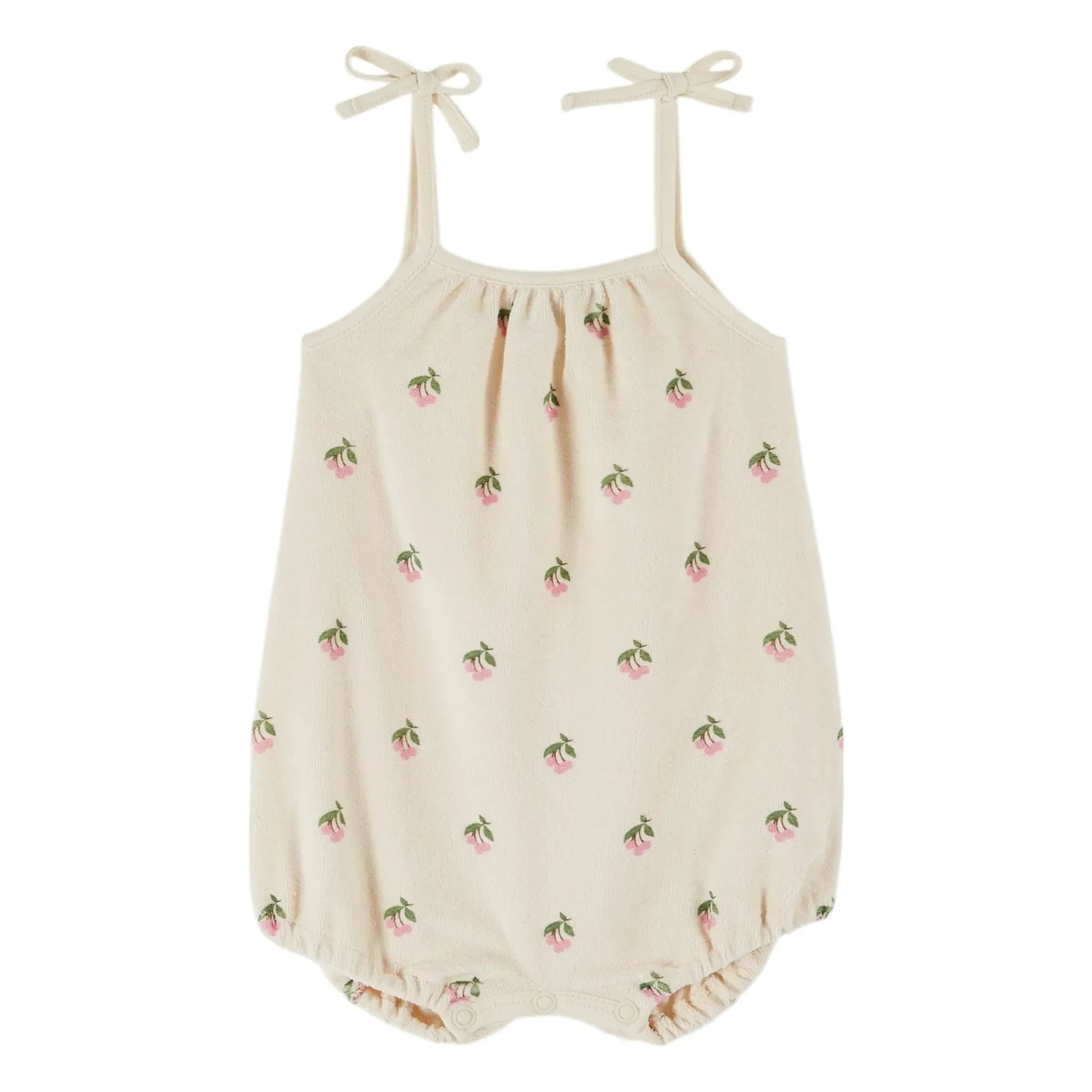 Emile et Ida - Organic Cotton Cherry Romper Towel | Cream