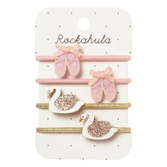 Rockahula Kids - Set of 4 Swan Lake Ballerina Elastic Headbands | Powder Pink