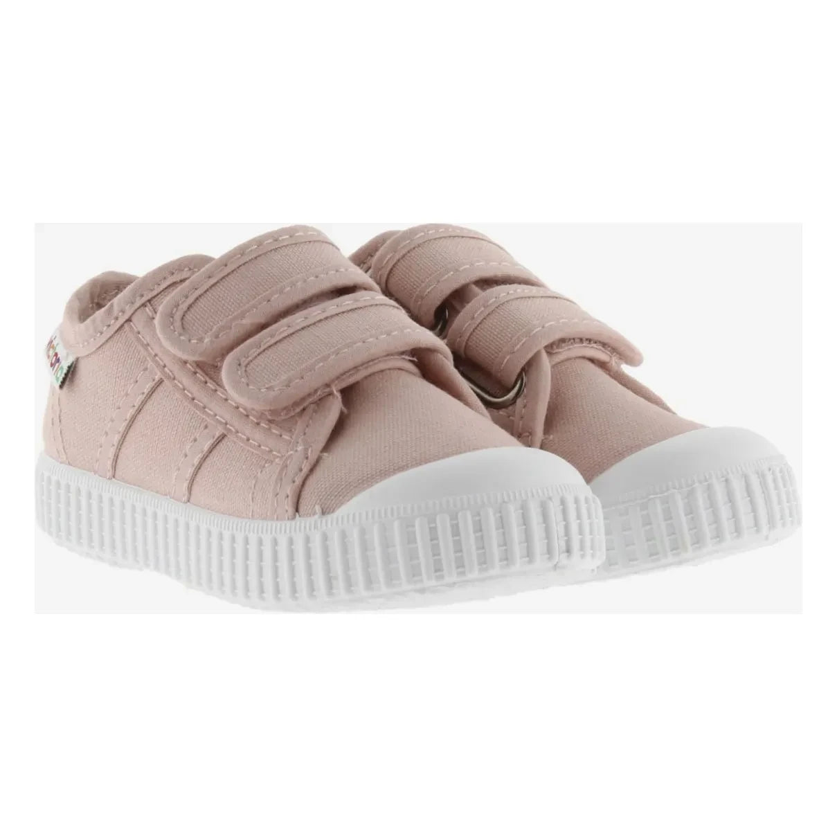 Victoria - Striped Canvas Scratch Sneakers | Nude