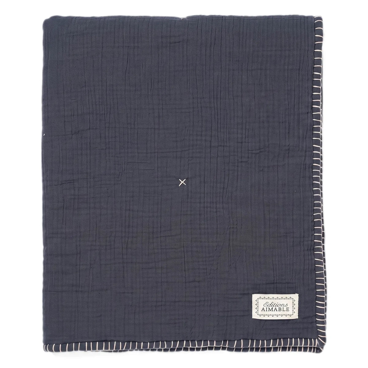 Editions Aimable - Pablo quilted blanket | Night Blue Gauze