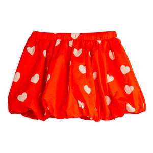 Mini Rodini - Balloon Skirt with Hearts Organic Cotton | Red