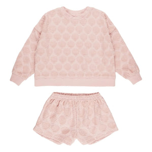 Rylee + Cru - Terry Fabric Sweatshirt and Shorts Set | Light Pink