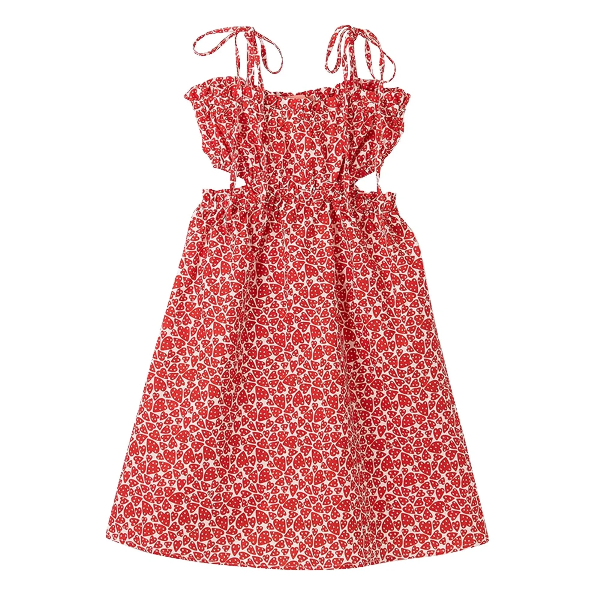 Fabula - Medium Heart Pattern Dress | Red