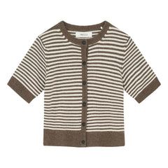 Skall Studio - Carmine Stripes Merino Wool Cardigan | Brown