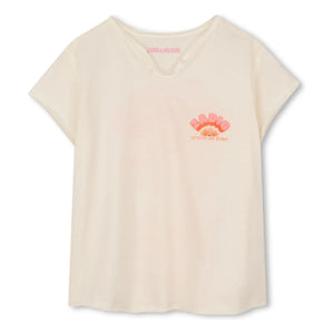 Zadig & Voltaire - Heart On Fire T-shirt with Tunic Collar | Off-white