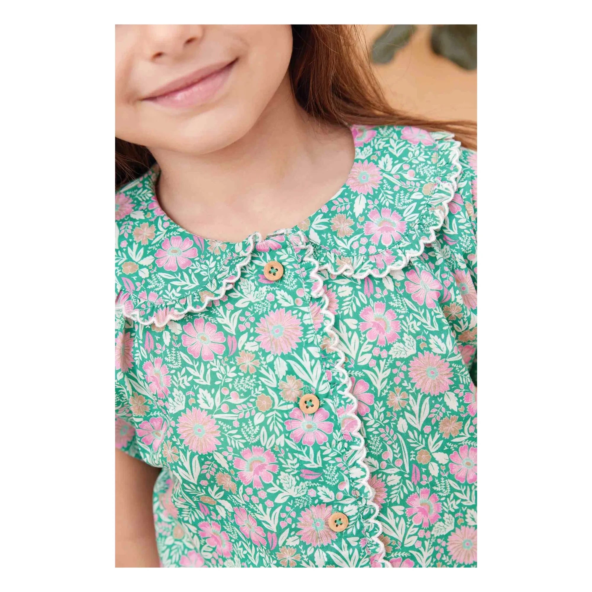Bonton - Claudine Collared Shirt Lorelei Flowers | Lilac