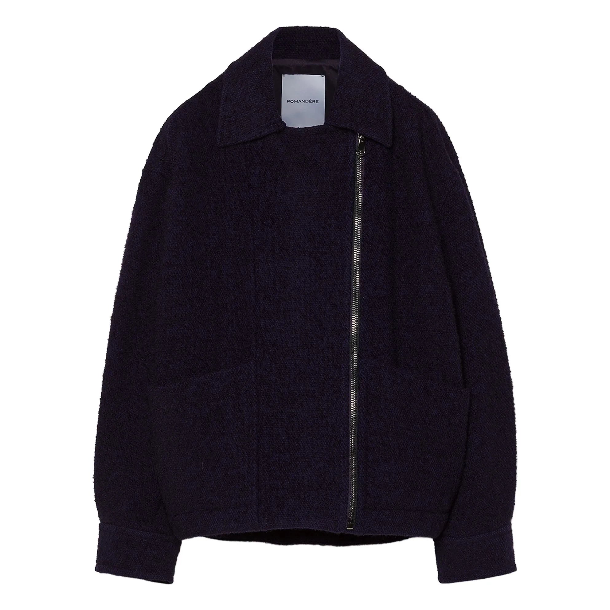 Pomandère - Wool Zip-up Coat | Navy