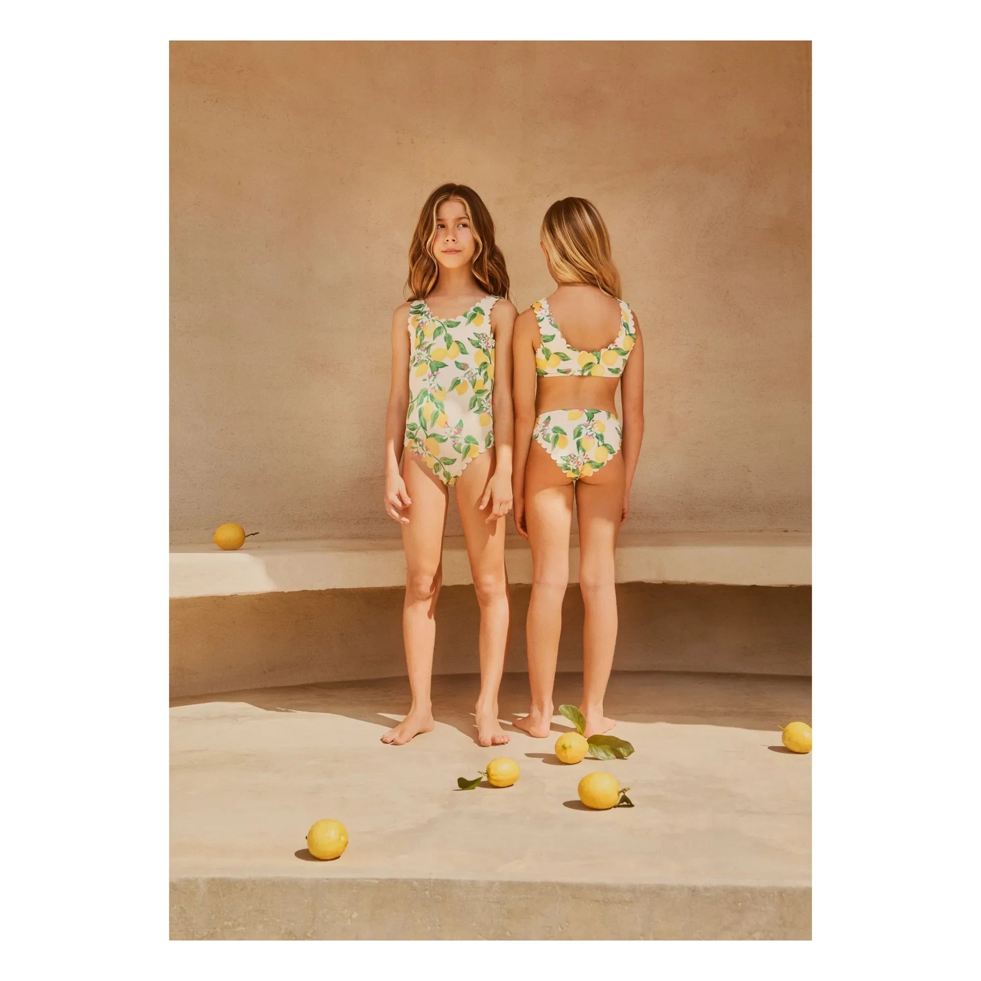Molo - Noelle Lemon Print Swimsuit Made from Recycled Fibers | Pale Yellow