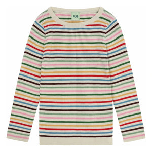 FUB - Organic Cotton Fine Knit Ribbed Sweater | Red