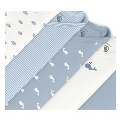 Petit Bateau - Set of 5 Whale Crossbody Bags Organic Cotton | Blue
