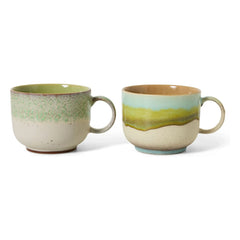 HKliving - Neo Stone Ceramic Mug - Set of 2 | Pale Green