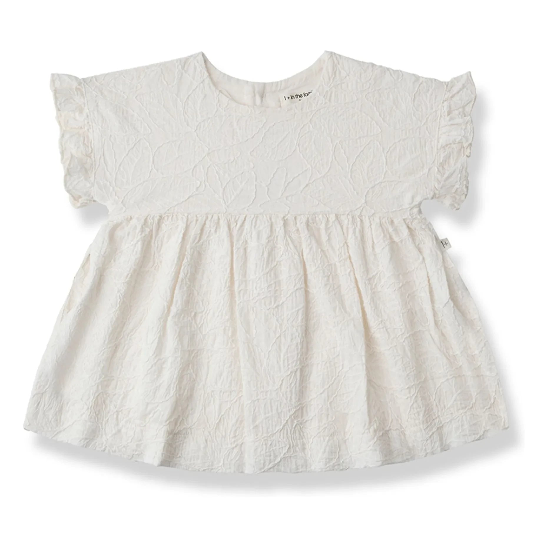 1+ in the family - Satuna Embroidered Dress | White