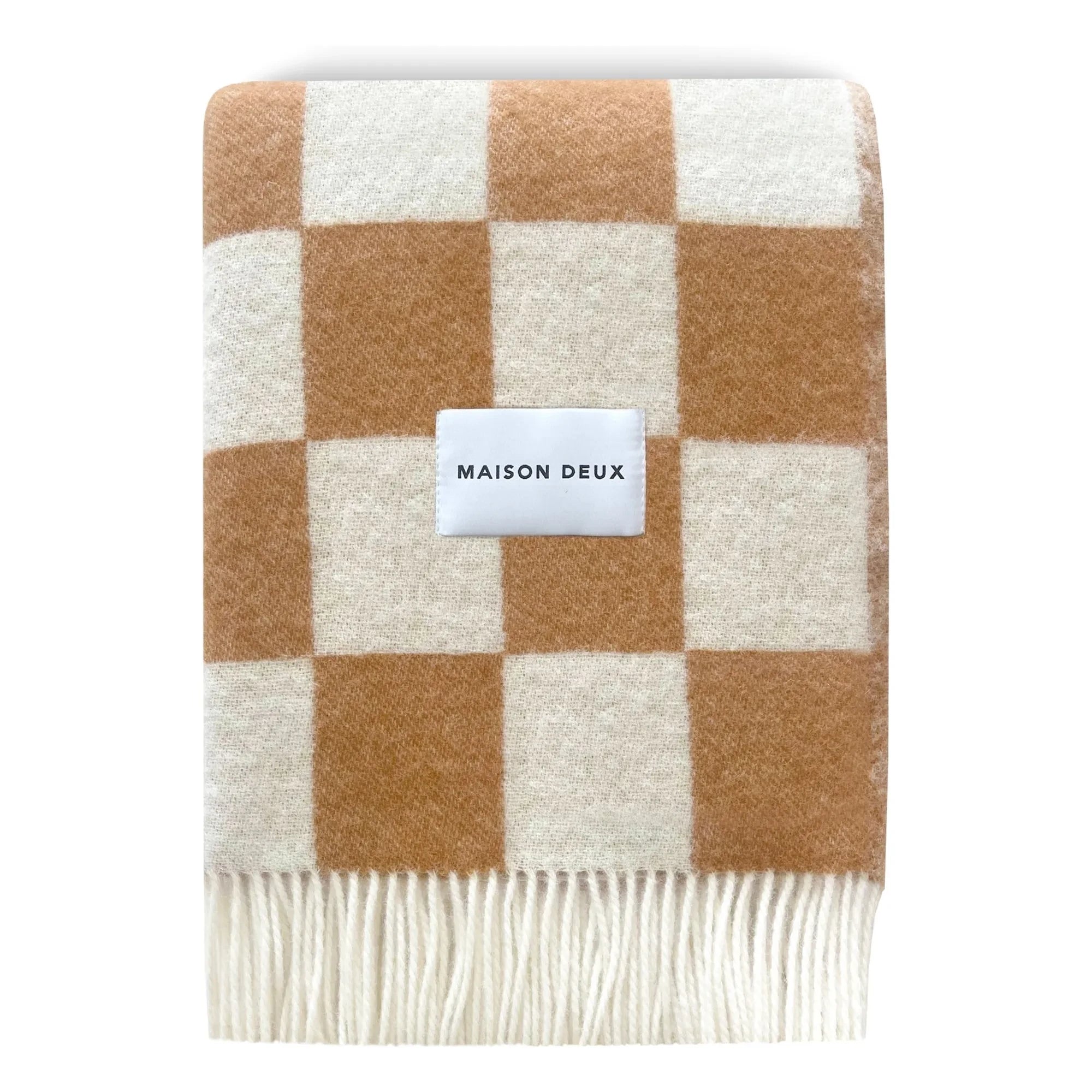Maison Deux - Damier Wool Blanket | Off-white