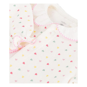Petit Bateau - Pyjamas Dors Bien Hearts Tubique Organic Cotton | White