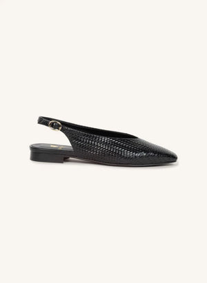 Bobbies - Anouk Knitted Leather Ballerina | Black