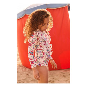 Louise Misha - Yanika Fleuri Long Sleeve Swimsuit Made from Recycled Fibers | Cream