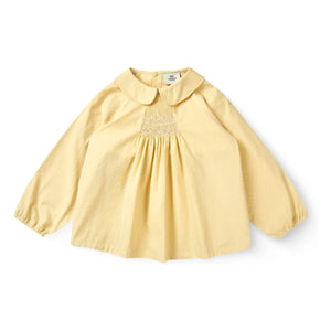 Copenhagen Colors - Organic Cotton Gathered Blouse | Pale yellow