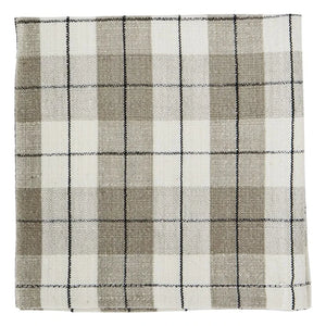 Madam Stoltz - Cotton Checkered Towel | Gray-Brown
