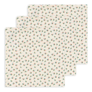 Konges Sløjd - Organic Cotton Cloths with Flowers - Set of 3