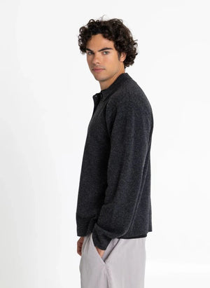 Smallable Man - Chopin Merino Wool Polo Neck Sweater | Charcoal Grey