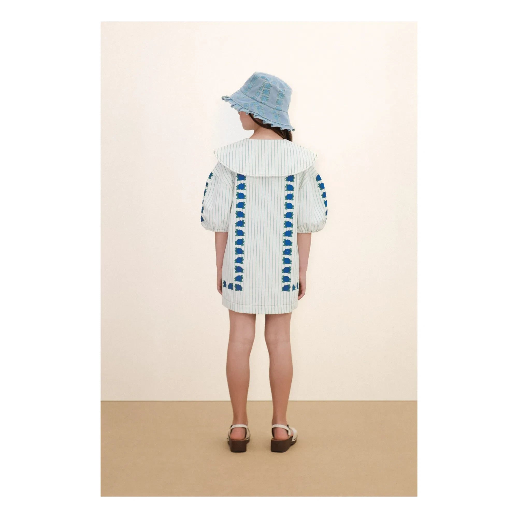 Tinycottons - Floral Oversized Collar Dress | Blue