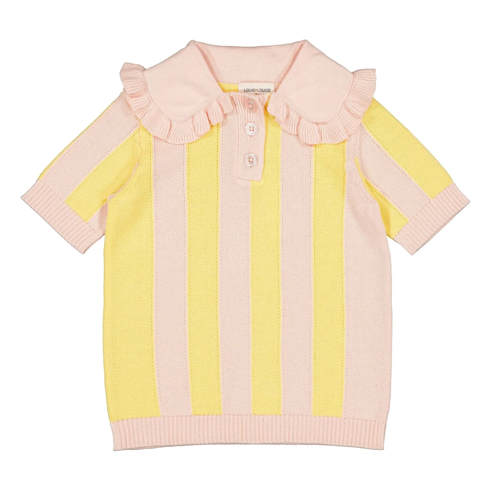 Louis Louise - Paule Striped Mesh T-Shirt | Yellow