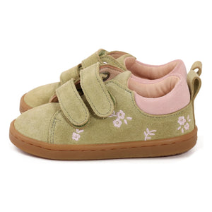 Lazare - Mahaut Floral Suede Sneakers | Almond Green