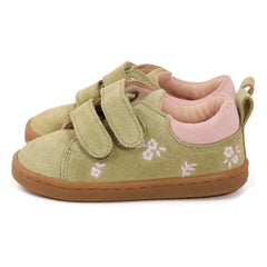 Lazare - Mahaut Floral Suede Sneakers | Almond Green