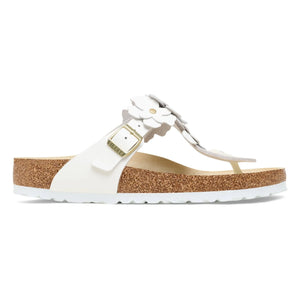 BIRKENSTOCK - Gizeh Flower Embellished Sandals Natural Leather | White