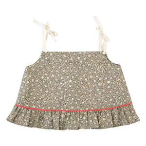 THE LiTTLE POETS - Rosalia Nature Organic Cotton Crop Top | Khaki Brown
