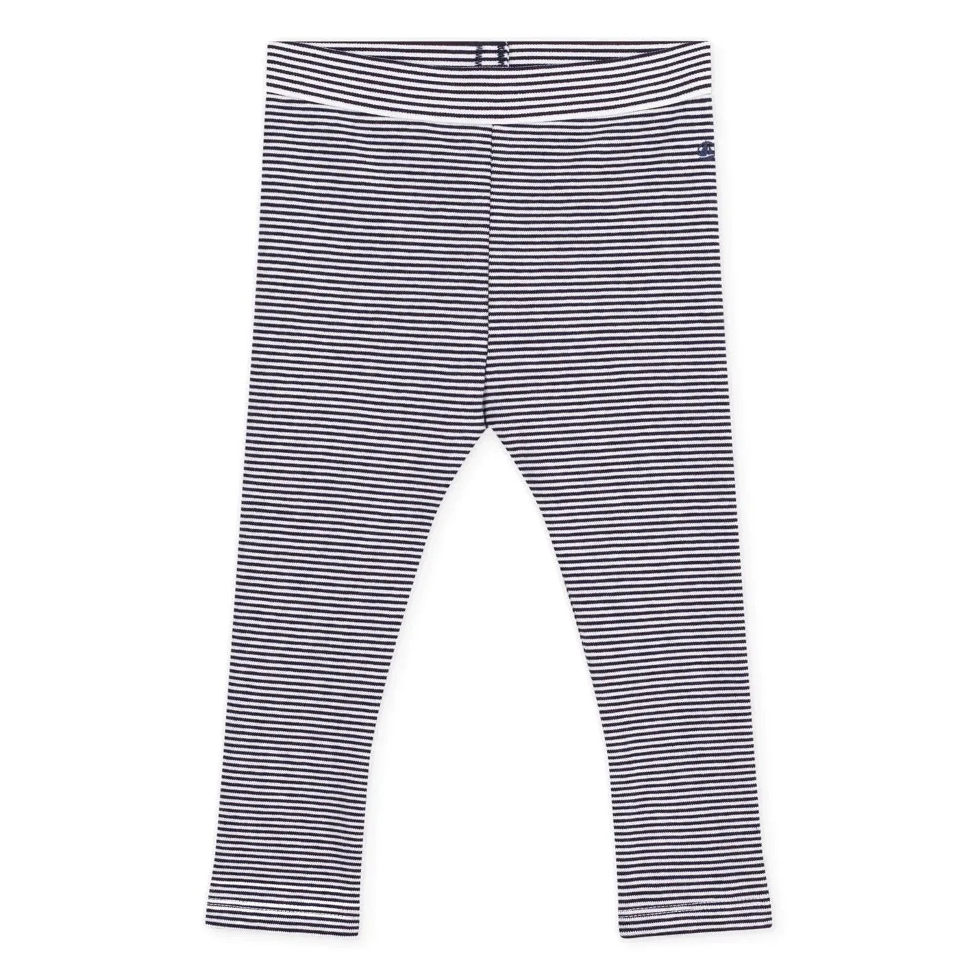 Petit Bateau - Striped Organic Cotton Leggings | Navy