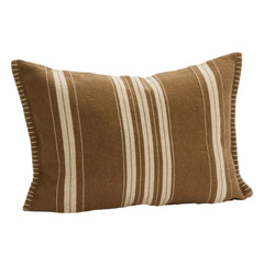Madam Stoltz - Striped cushion cover | Brown
