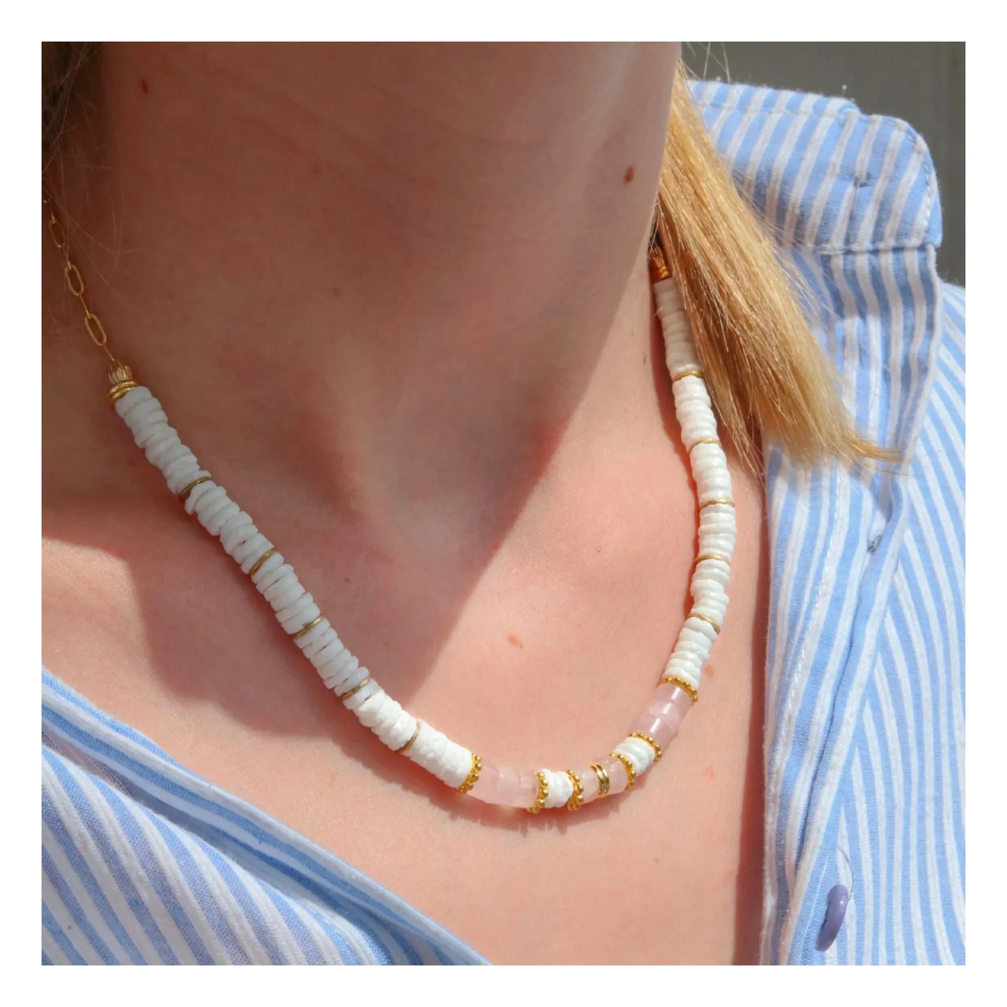 La Petite Épicerie - DIY Kit - Beaded Necklace with Heishi and Quartz Beads
