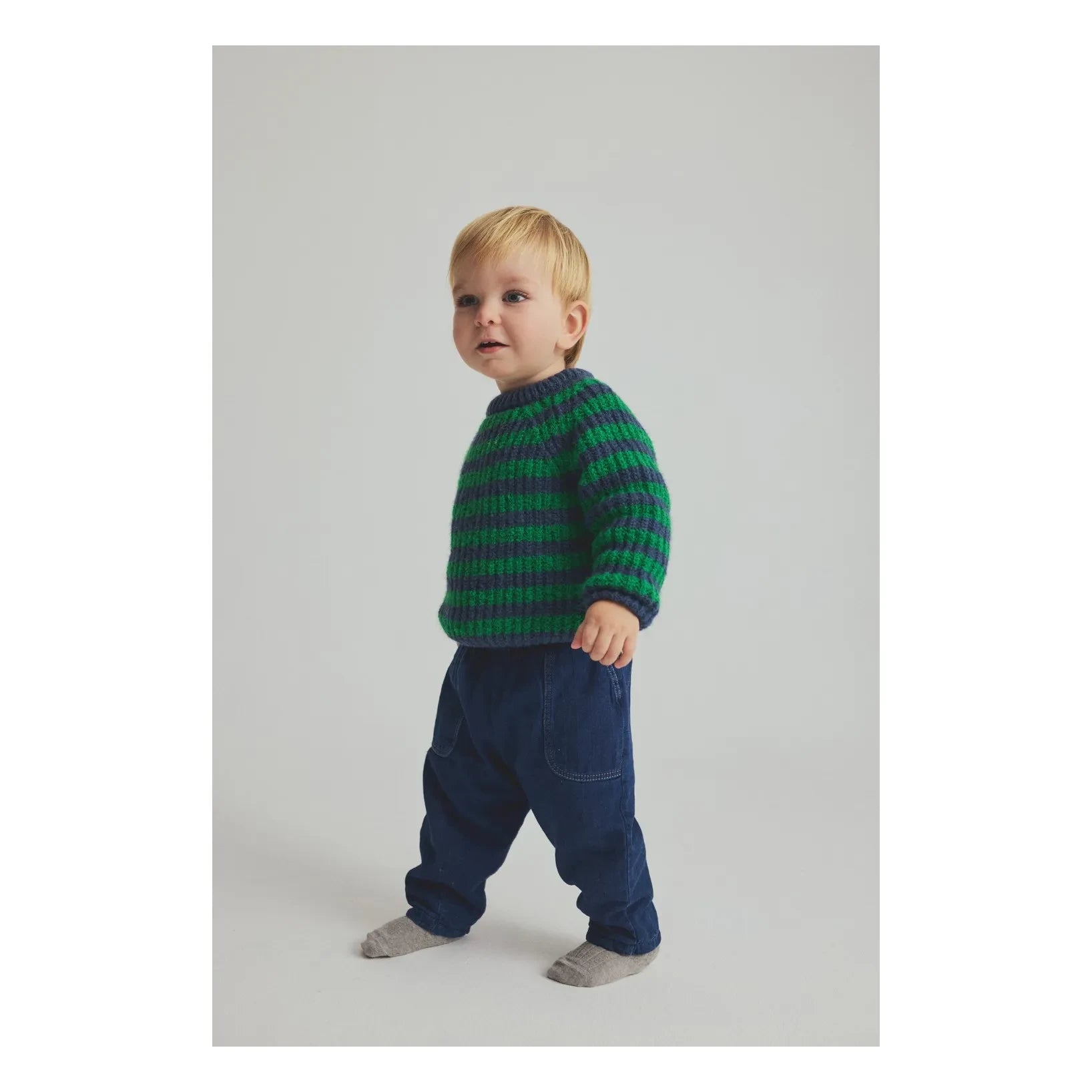 Cozmo - Meadow Green Striped Sweater