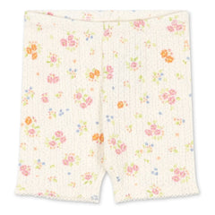 Konges Sløjd - Minnie Floral Print Ribbed Cycling Leggings Organic Cotton | Ecru