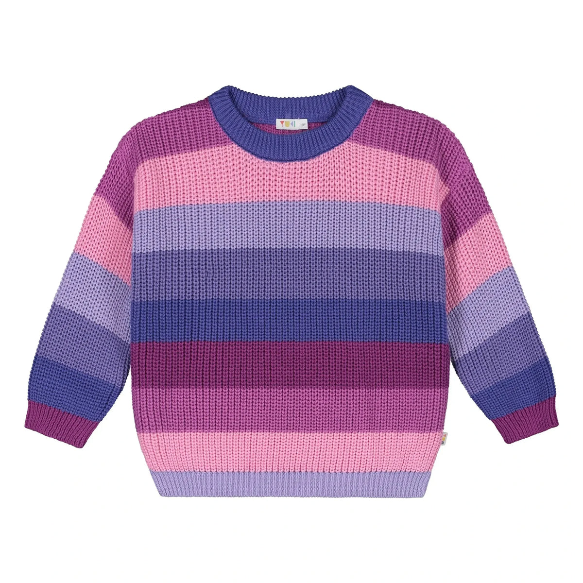 Yuki - Striped Organic Cotton Sweater | Purple