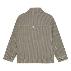 brunobruno nation - Lou Striped Organic Cotton Jacket | Dark Green
