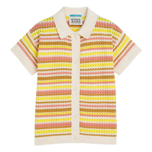 Scotch & Soda - Striped Lurex Mesh Shirt | Yellow