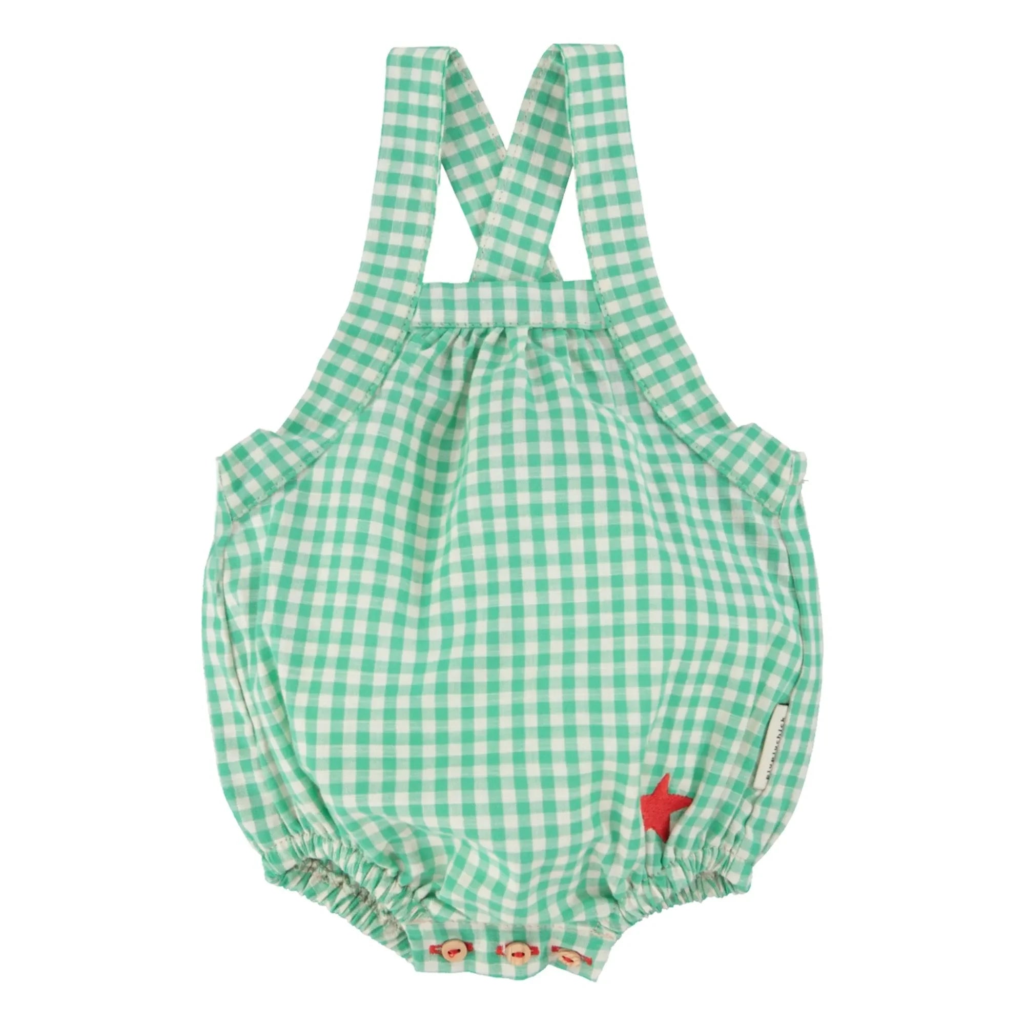 Piupiuchick - Vichy Organic Cotton Romper | Turquoise