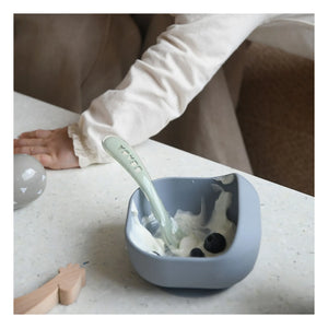 Béaba - Vacuum Silicone Bowl | Gray Pebble